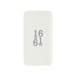 Ultra-slim flat charger with travel plugs and USB-C 65W white colour view with logo