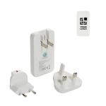Ultra-slim flat charger with travel plugs and USB-C 65W white colour printing view