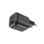 Compact eco USB charger with EU plug 100W black colour fourth view