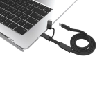 2-in-1 fast charging cable, braided anti-tangle, 60W, 120cm black colour third view