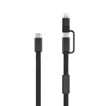 2-in-1 fast charging cable, braided anti-tangle, 60W, 120cm black colour