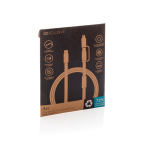 2-in-1 fast charging cable, braided anti-tangle, 60W, 120cm blue colour second view with box