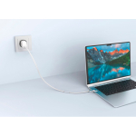 2-in-1 fast charging cable, braided anti-tangle, 60W, 120cm grey colour ambient view