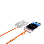 2-in-1 fast charging cable, braided anti-tangle, 60W, 120cm orange colour second view