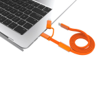 2-in-1 fast charging cable, braided anti-tangle, 60W, 120cm orange colour third view