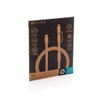 2-in-1 fast charging cable, braided anti-tangle, 60W, 120cm orange colour second view with box