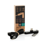 USB-C to USB-C charging cable with adjustable phone stand 65W black colour view with box