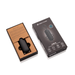 4-in-1 recycled plastic keyring cable with 100W fast charging black colour view with box