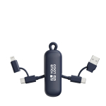 4-in-1 recycled plastic keyring cable with 100W fast charging blue colour printing view