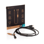 Custom-made charging cable with dual USB-C output, 100W fast charging black colour view with box