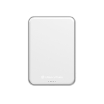Ultra-thin QI2.2 magnetic power bank in recycled aluminium 5000 mAh silver colour fourth view