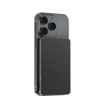 Eco magnetic power bank with 15W wireless charging 5000 mAh black colour second view