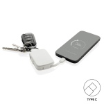 Eco keyring power bank with integrated cables 2000 mAh white colour fourth view