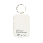 Eco keyring power bank with integrated cables 2000 mAh white colour sixth view
