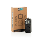 Compact personal alarm rechargeable via USB-C with LED light 150 dB black colour view with box