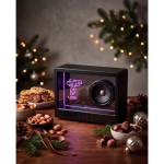 Transparent wireless speaker with integrated RGB light and USB-C 5W black colour ambient view