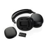 Foldable over-ear headphones with removable USB-C battery black colour fourth view