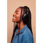 Foldable over-ear headphones with removable USB-C battery black colour ambient view 2