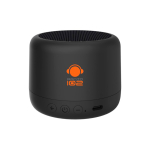 Compact wireless speaker with Bluetooth 5.3 and 3W sound black colour view with logo