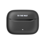 Wireless noise-cancelling earphones 40 mAh black colour view with logo