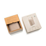 Compact wireless speaker with built-in microphone 10W beige colour view with box