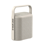 Compact wireless speaker with built-in microphone 10W beige colour printing view
