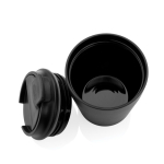 Plastic thermal coffee mug with drip-proof lid 220ml black colour seventh view
