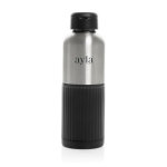 Leakproof bottle with carry handle and anti-drip screw cap 750 ml black colour view with logo