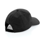 Lightweight, breathable 5-panel cap in recycled nylon black colour fourth view