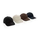 Lightweight, breathable 5-panel cap in recycled nylon black colour general view