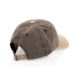 Two-tone 6-panel cotton cap with adjustable fastening 270 g/m² brown colour second view
