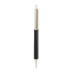 Triangular recycled plastic click pen with blue ink black colour second view