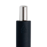 Triangular recycled plastic click pen with blue ink black colour fourth view