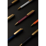 Ergonomic three-sided soft-touch pen with blue ink black colour ambient view
