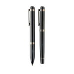 Swiss Peak metal writing set with ballpoint pen and rollerball, blue ink black colour third view