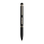 Swiss Peak smooth twist metal pen 1200 m blue ink black colour view with logo