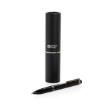 Swiss Peak smooth twist metal pen 1200 m blue ink black colour view with box