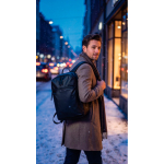 Laptop backpack with compartments and 16L capacity Swiss Peak 15.6” black colour ambient view 3 