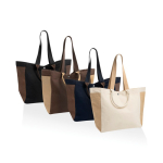 Recycled canvas shopper-weekender bag, 18L capacity, 400 g/m² off white colour general view