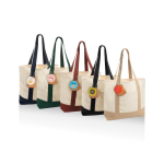 Recycled cotton tote bag with message design 20L 350 g/m² off white colour general view