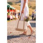 Recycled cotton tote bag with message design 20L 350 g/m² off white colour ambient view