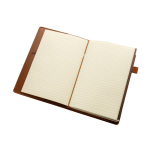 Refillable A5 PU notebook with pockets and elastic closure, lined pages brown colour fifth view