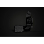 Swiss Peak 4L foldable wash bag with internal organisation black colour ambient view