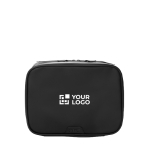 Swiss Peak 4L foldable wash bag with internal organisation black colour printing view