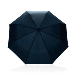 Automatic folding umbrella 21'' matte synthetic leather handle Ø108 navy-blue colour second view