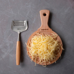Boska cheese grater with stainless steel blade and beechwood handle silver colour ambient view