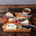 Cheese set with European oak board Boska 29 x 29cm brown colour ambient view 2