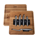 Cheese set with European oak board Boska 29 x 29cm brown colour printing view
