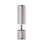AdHoc eMill.3 electric salt or pepper mill, stainless steel light grey colour printing view