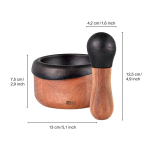 Cast iron mortar with handle and non-slip feet Crush AdHoc brown colour view 11
